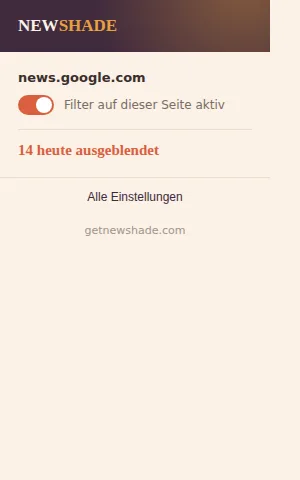 Newshade Popup mit Schnellzugriff für die aktuelle Seite